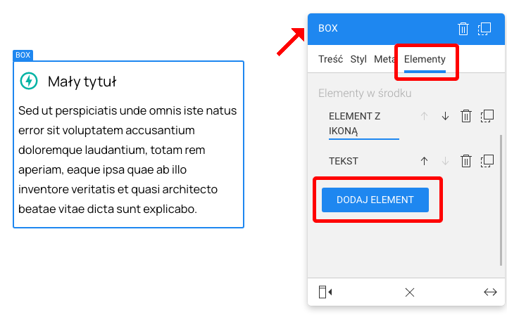 dodaj nowy widżet akordeon